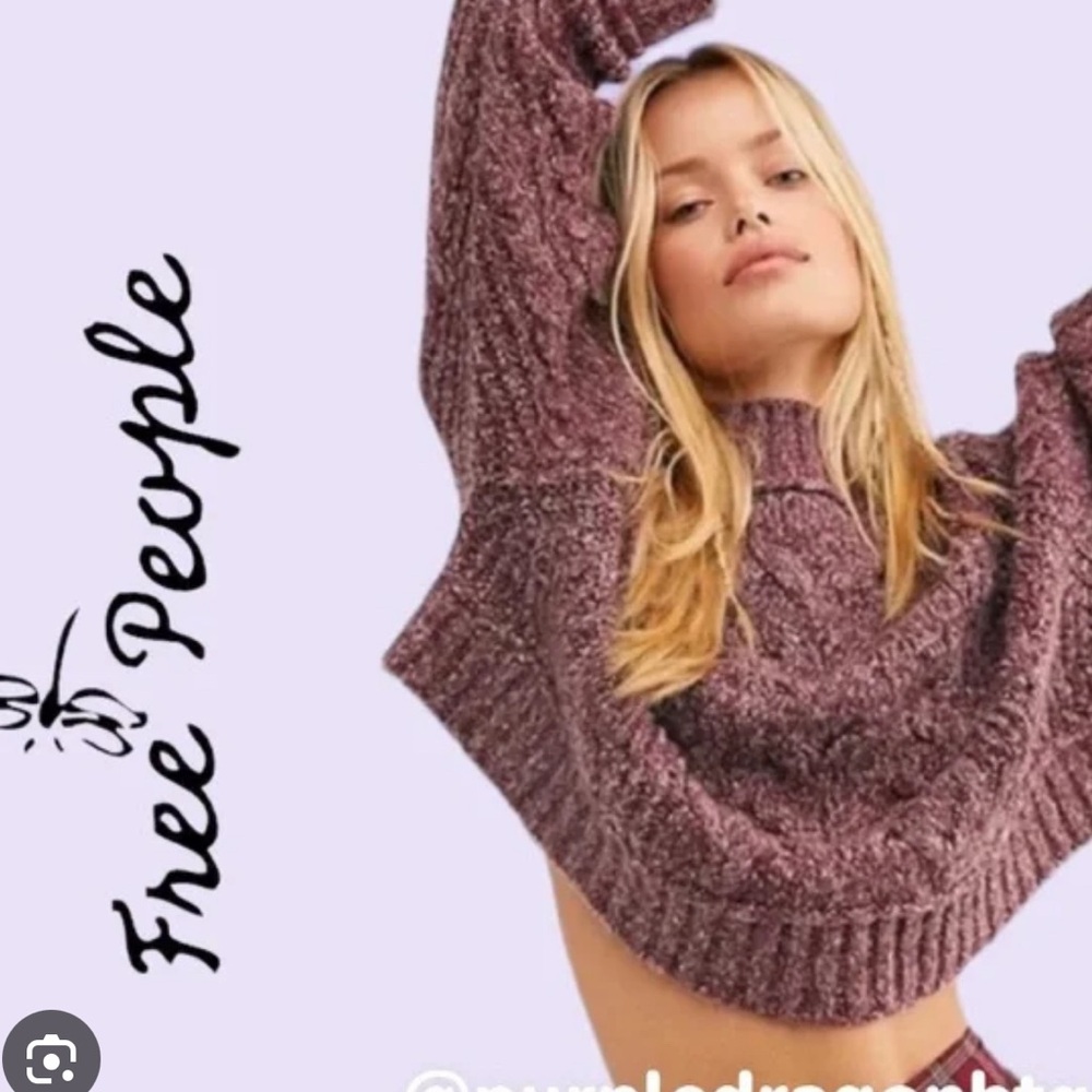 Free People Women's Maroon Cowl Neck Sweater